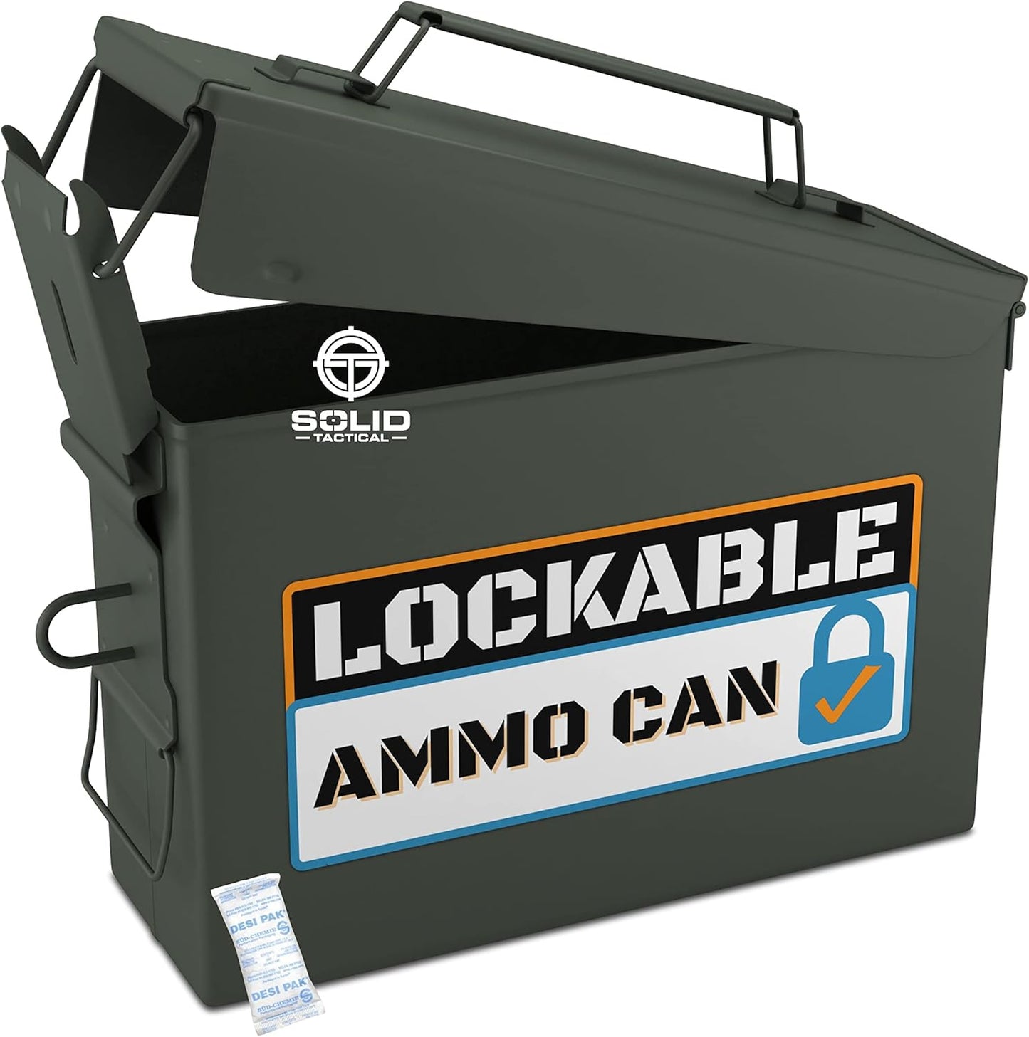 Lockable 30 & 50 Cal Metal Ammo Storage Box for Safe Keeping