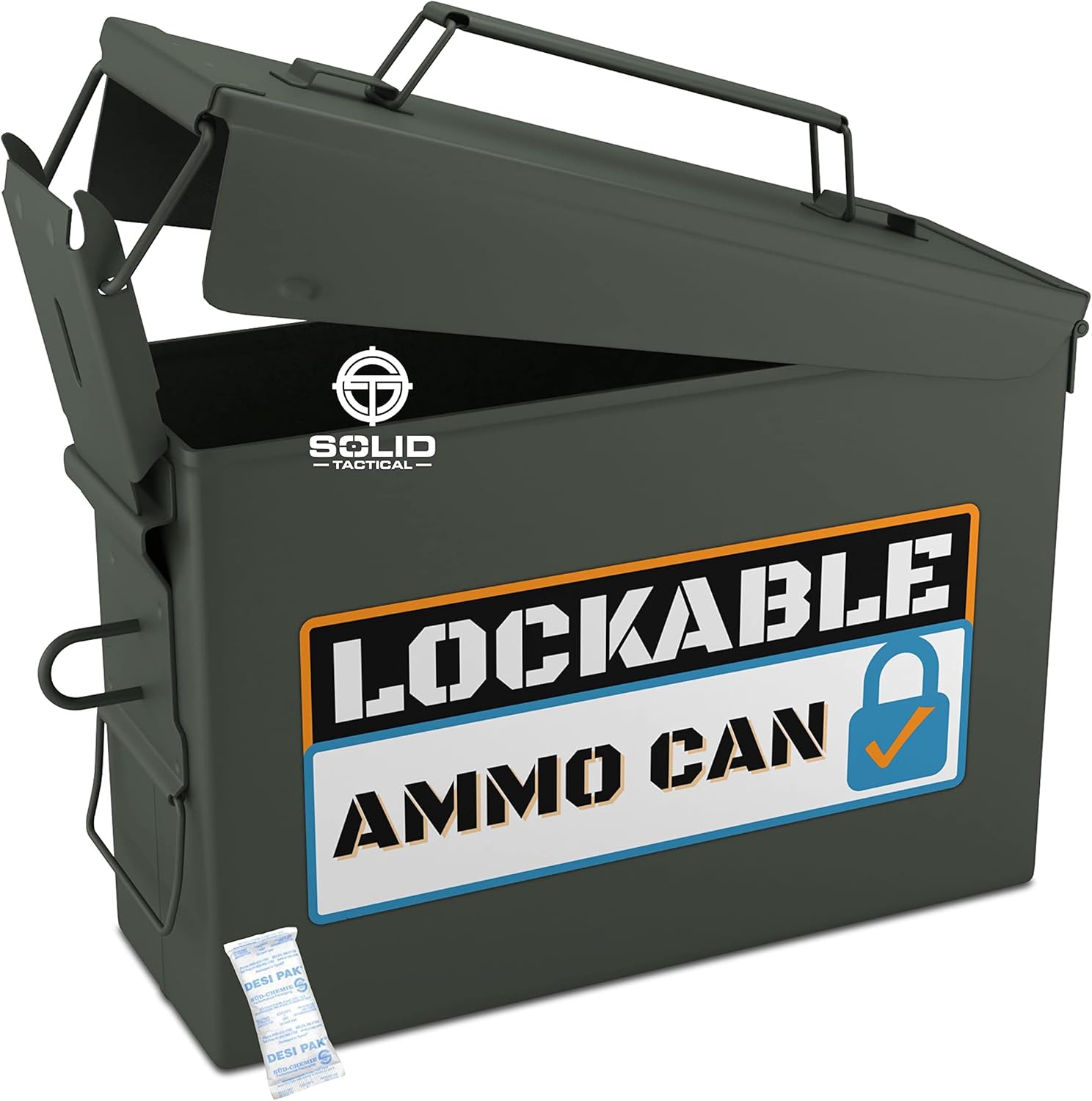 Lockable 30 & 50 Cal Metal Ammo Storage Box for Safe Keeping