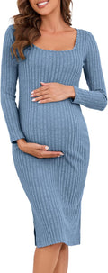 Long Sleeve Maternity Sweater Dress for Fall Winter - Cozy Knit Fit is