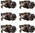 Probrico Oil Rubbed Bronze Door Knobs Interior Privacy 6-Pack