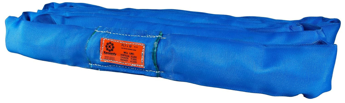 Power Lift PL7x10ft Blue Polyester Round Sling for Heavy Loads