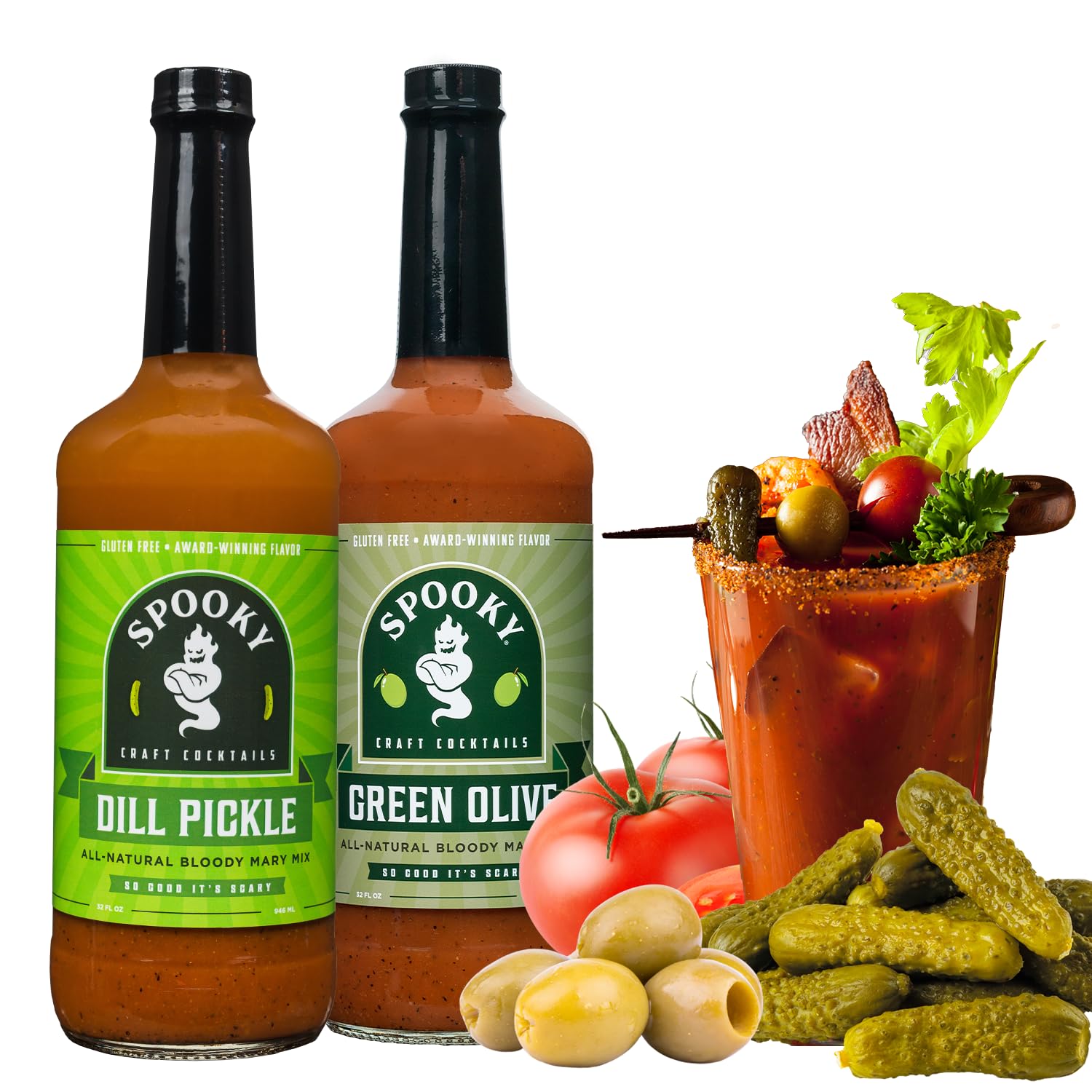 SPOOKY Bloody Mary Mix Variety Pack - Dill Pickle & Green Olive