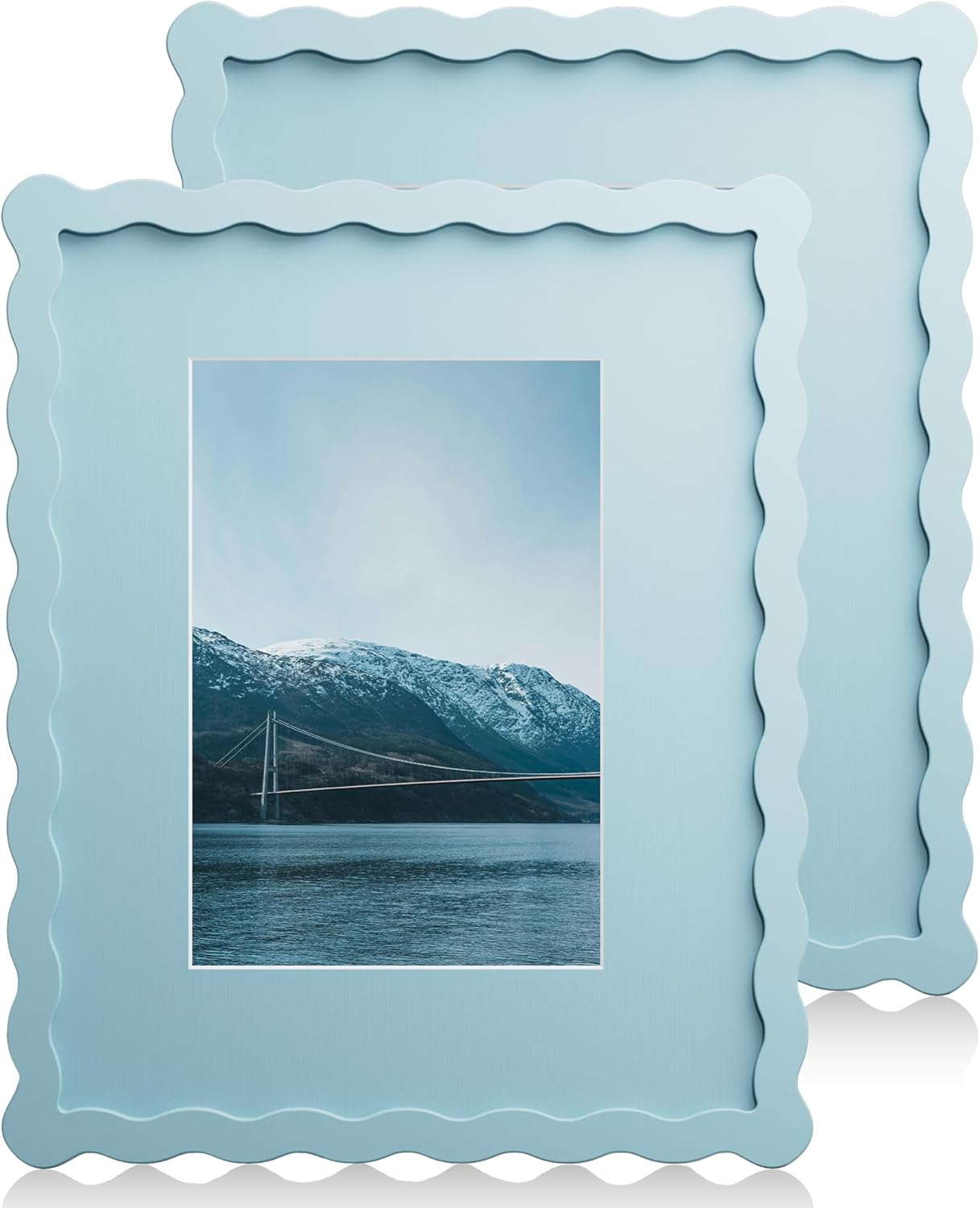 8X10 Wavy Picture Frame with Mat for 5x7 - Stylish Display