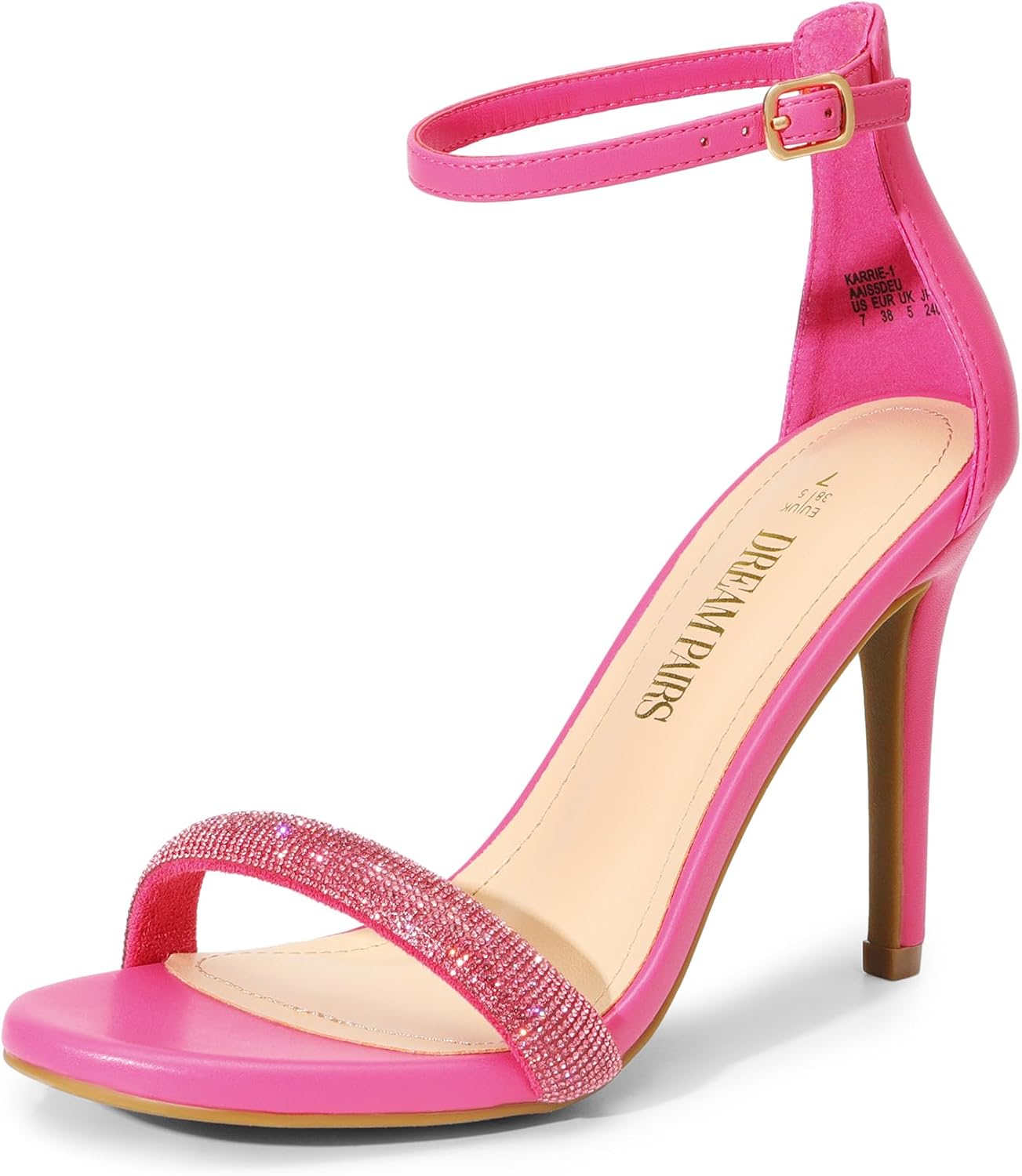 DREAM PAIRS Women's High Heels Flower Ankle Strap Stilettos