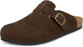 Womens Suede Clogs Mens Genuine Leather Mules Cork (Style RPDW)