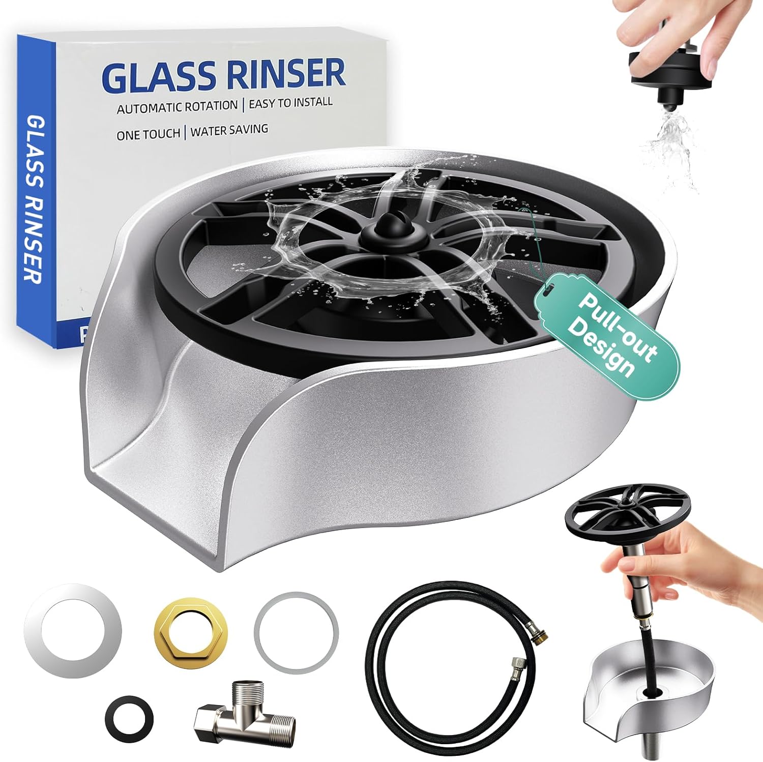 High Pressure Glass Rinser for Kitchen Sink with 360 Degree Design