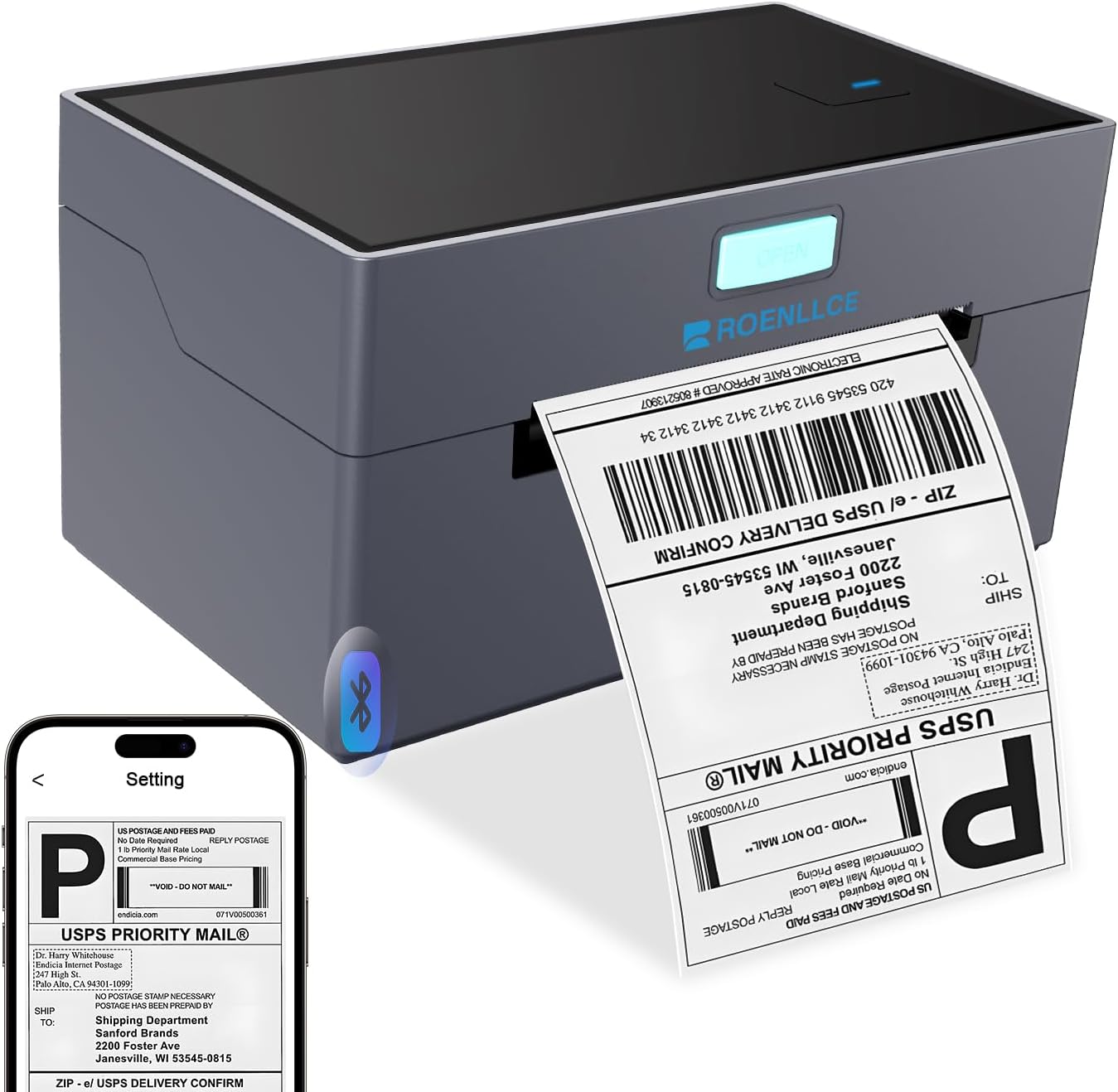 Wireless Shipping Label Printer by Roenllce