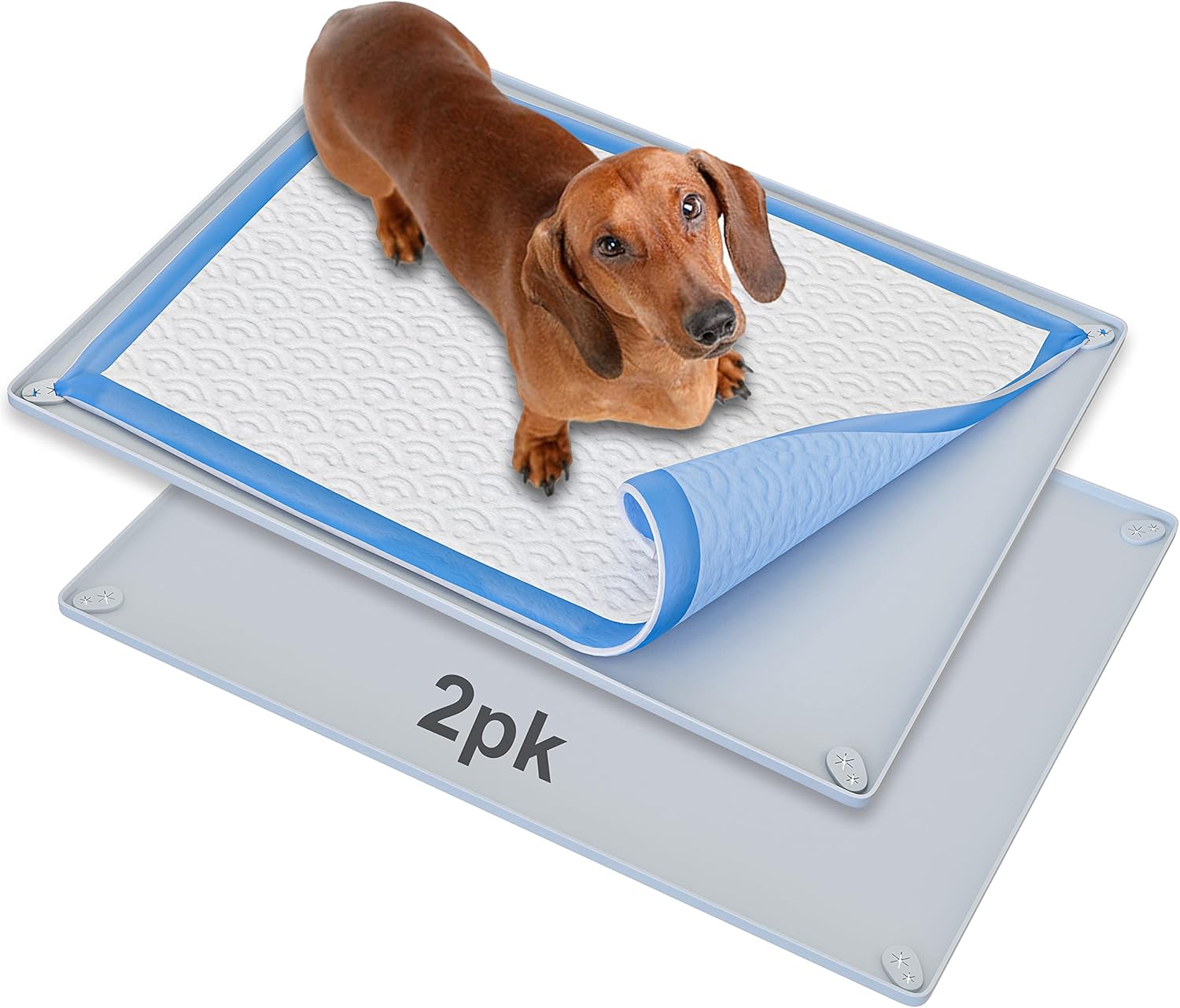 TidyFriend Pee Pad Holder Tray for 30 x 23 Pee Pads, Light Grey