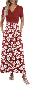Maxi Dresses for Women Ankle Length Floral Print Beach Long Flowy fits