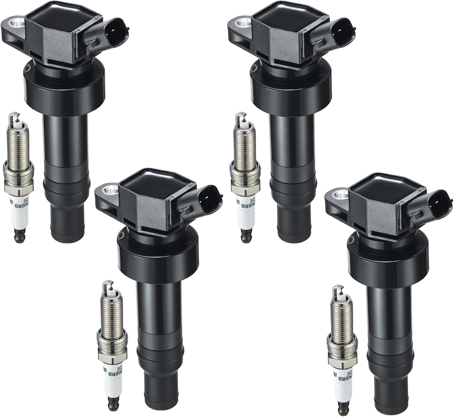 BDFHYK Coil Pack UF652 and Iridium Spark Plugs for Hyundai Kia