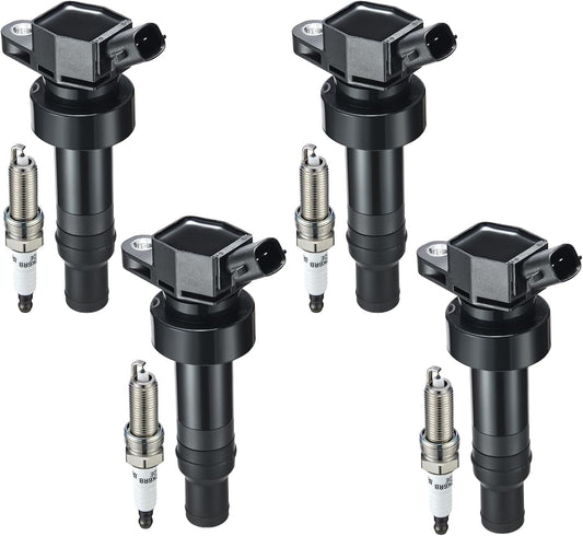 BDFHYK Coil Pack UF652 and Iridium Spark Plugs for Hyundai Kia