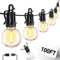 ZJOJO 100FT Outdoor String Lights G40 Globe - Warm 2700K Patio