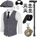 1920s Mens Costume Accessories Set - Complete Roaring 20s Pack
