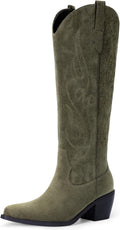 Pasuot Women's Western Cowboy Boots in Classic Knee High Design