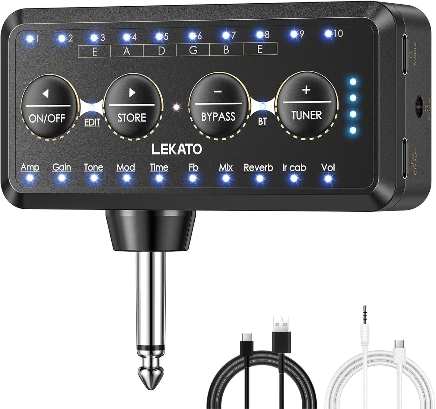 LEKATO Guitar Headphone Amp: Multi Effects & Portability