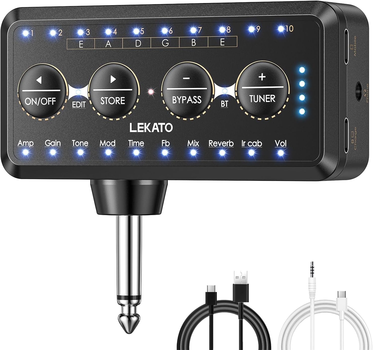 LEKATO Guitar Headphone Amp: Multi Effects & Portability