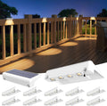 Solar Deck Lights 12 Pack Warm White Glow LED - Bright Outdoor Steps