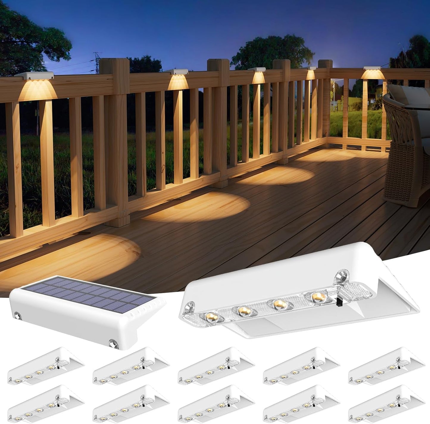 VOLISUN Solar Deck Lights 12 Pack for Outdoor Illumination