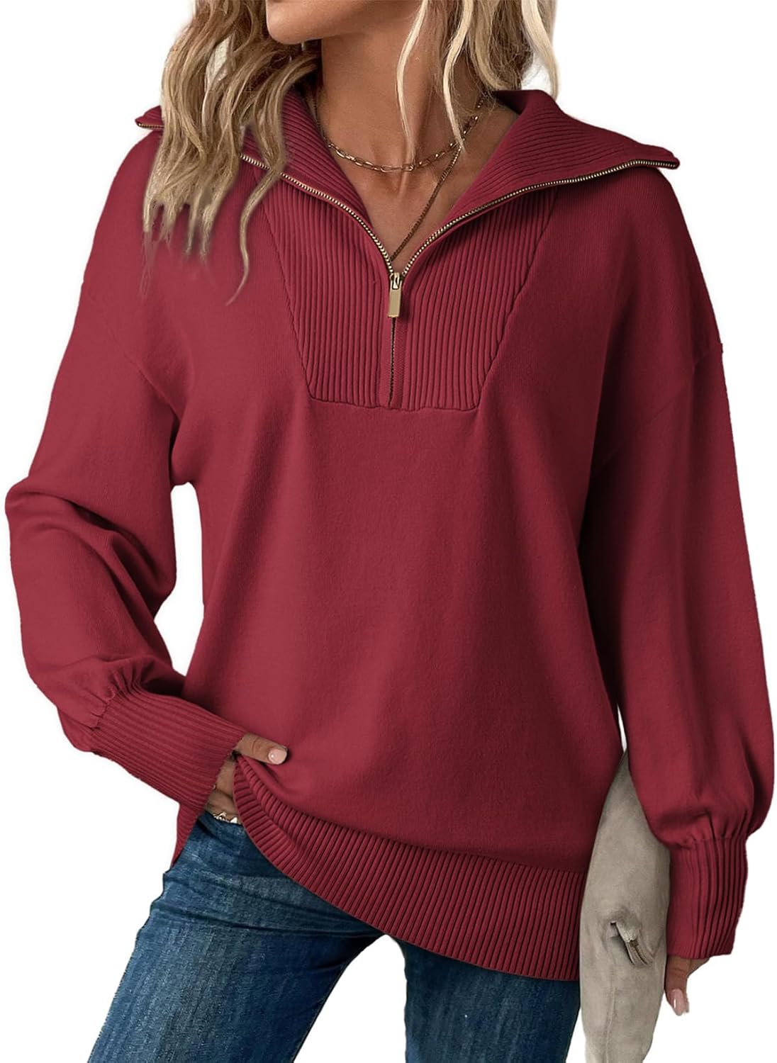 Dokotoo Oversized Sweatshirt: Stylish Fall V-Neck