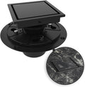 4 Inch Square Shower Drain Matte Black Tile Insert - High Flow