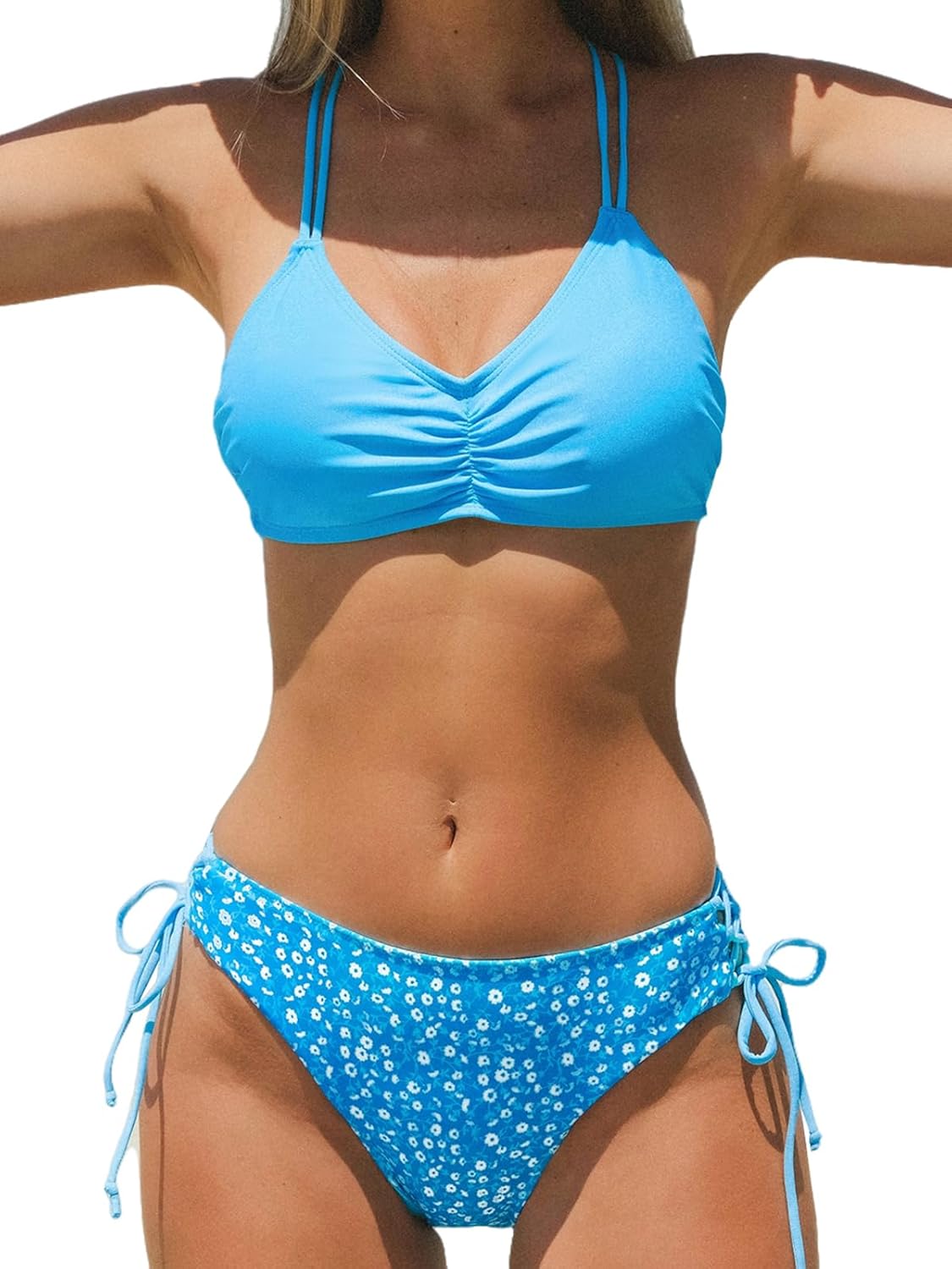 CUPSHE Women's 2 Piece Bikini Set with Reversible Bottoms