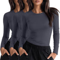 Neer 3 Pack Womens Long Sleeve Underscrub Shirts for Comfort
