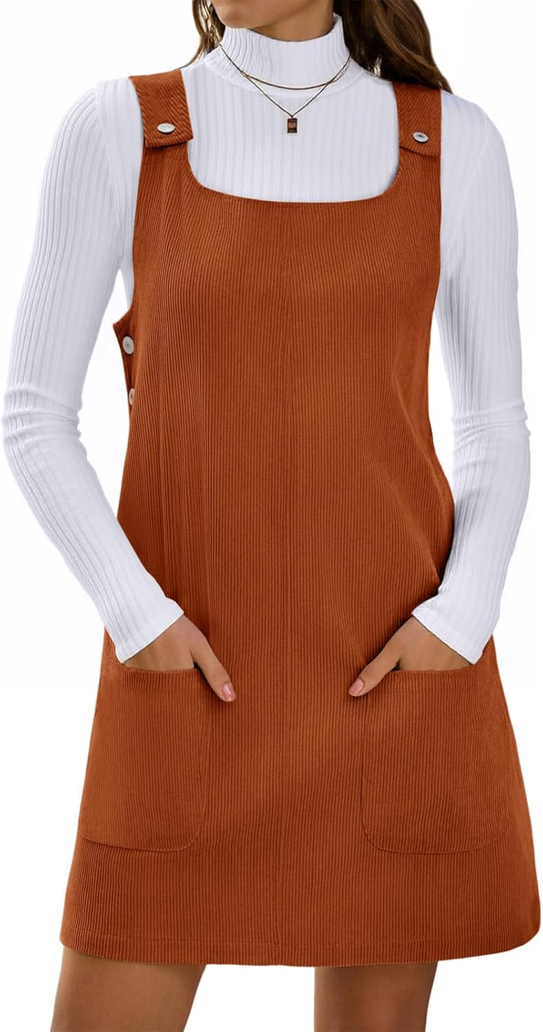 Yousify Womens Corduroy Overall Dress for Stylish Casual Wear