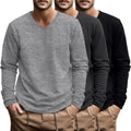Big and Tall V Neck T-Shirt for Men with Long Sleeve Comfort