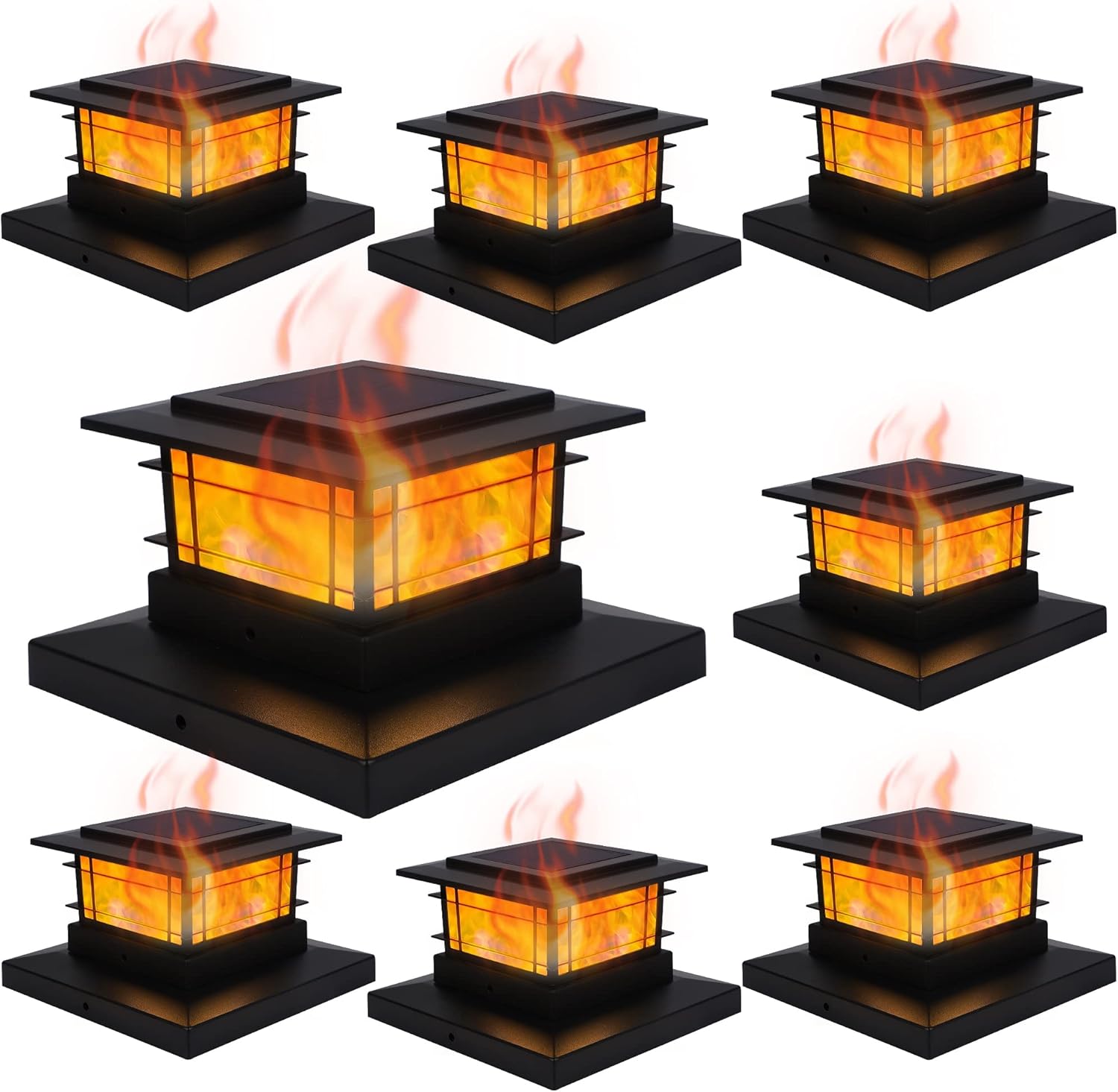 Dynaming Solar Post Cap Lights with Flickering Flame Effect