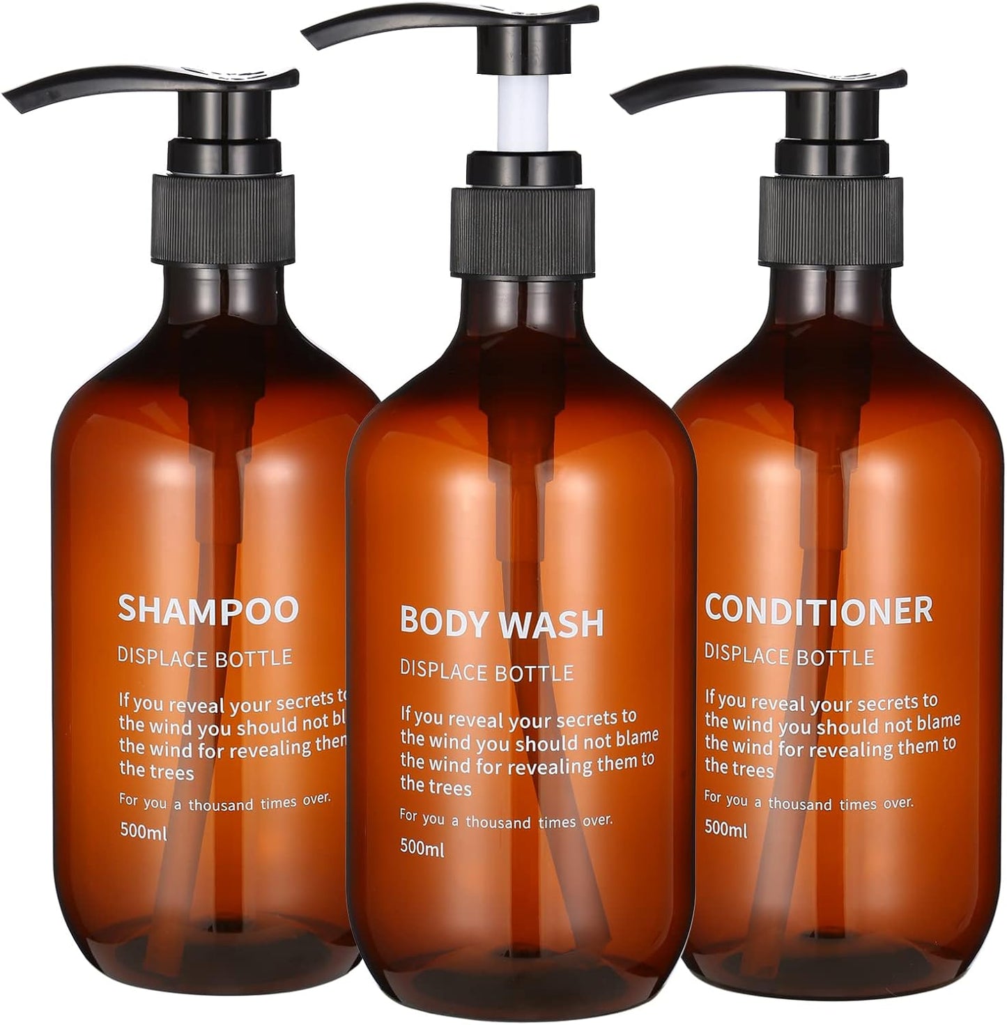 Amber Shower Dispenser Set - Refill & Reuse!