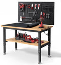48 Inch Work Table for Garage Adjustable Height Workbench - Heavy Duty