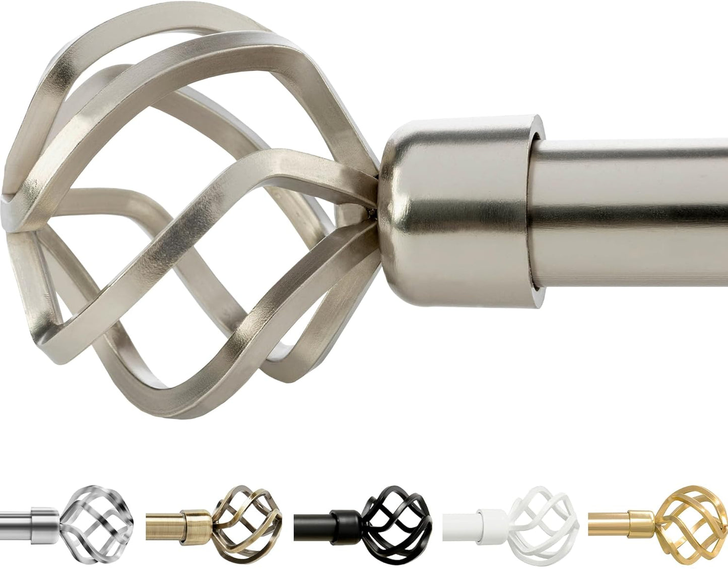 gb Home Adjustable Brushed Nickel Curtain Rods for Windows