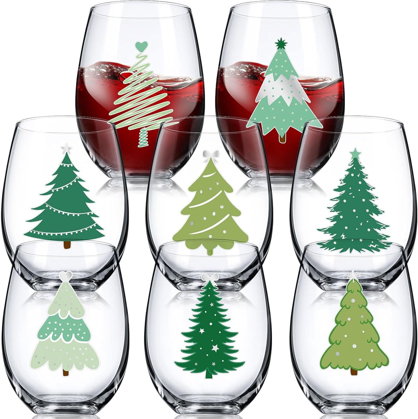 Umigy 8 Pcs Christmas Wine Glasses for Holiday Celebrations