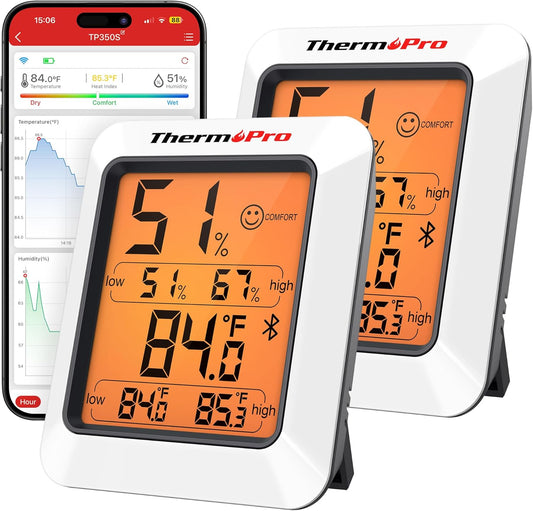 ThermoPro Hygrometer Thermometer for House TP350 - Bluetooth Monitor
