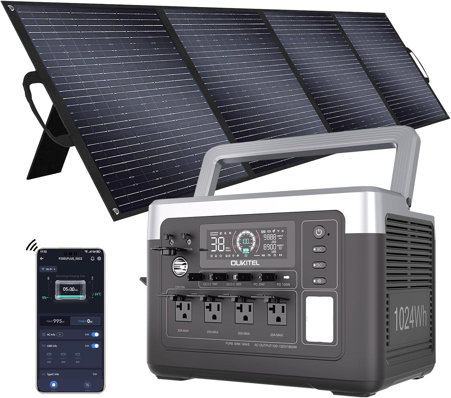 Keenergy Solar Generator: 1800W Power + Fast Charging