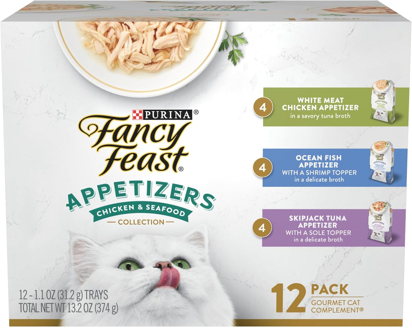 Fancy Feast Lickable Appetizers Grain Free Cat Food Variety Pack
