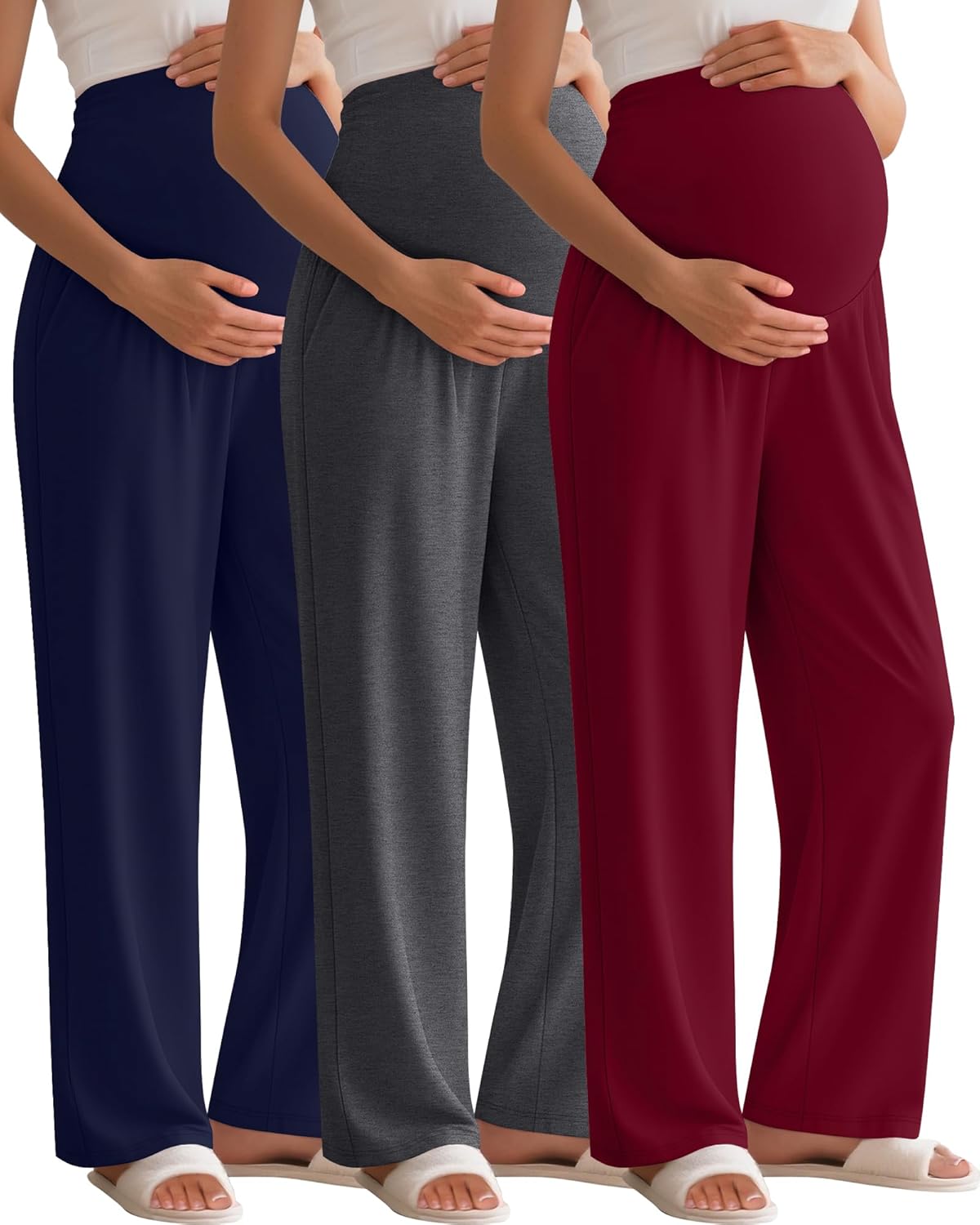 3 Pack Women's Maternity Pants for Comfort and Style