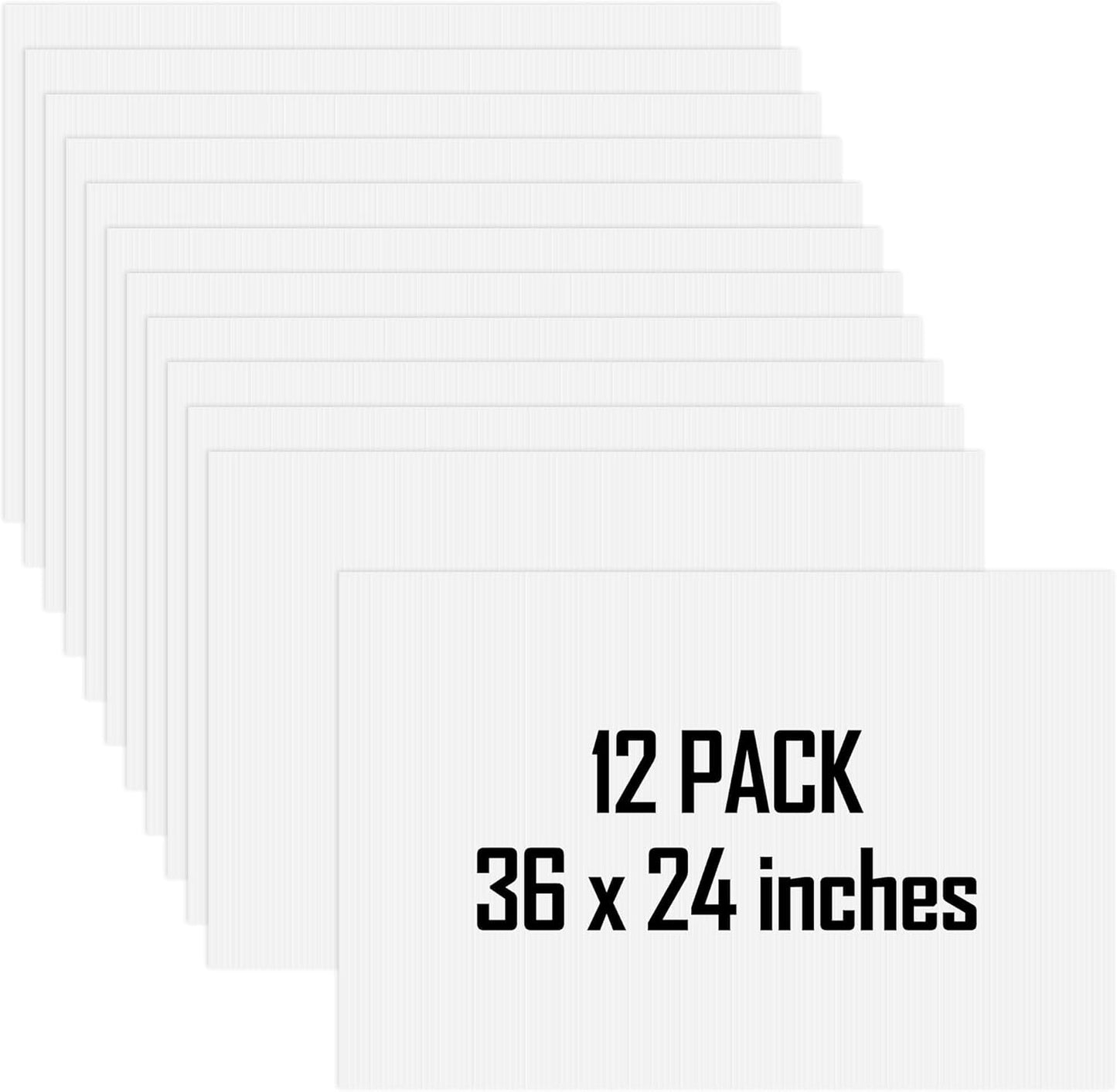 12 Pack 24 x 36 Inch Corrugated Plastic Yard Signs for Events