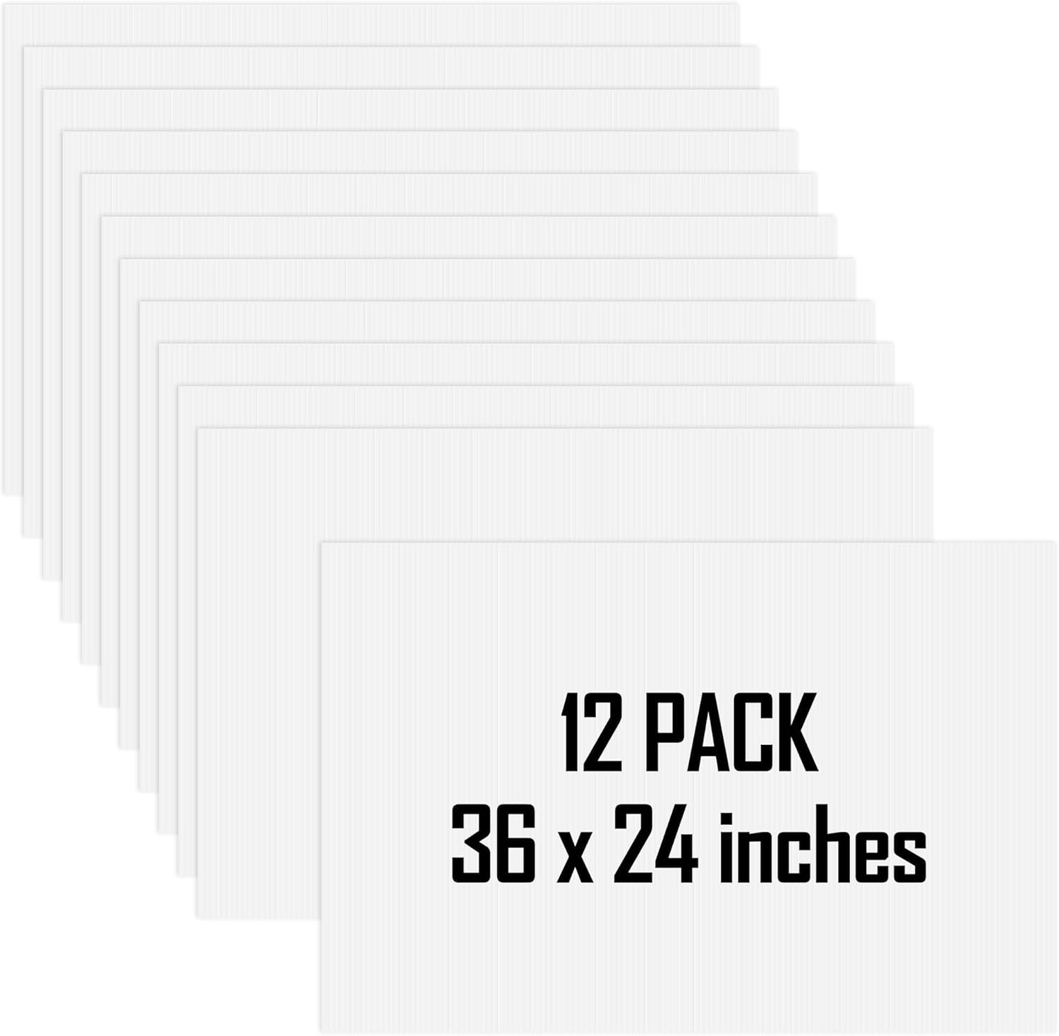 12 Pack 24 x 36 Inch Corrugated Plastic Yard Signs for Events