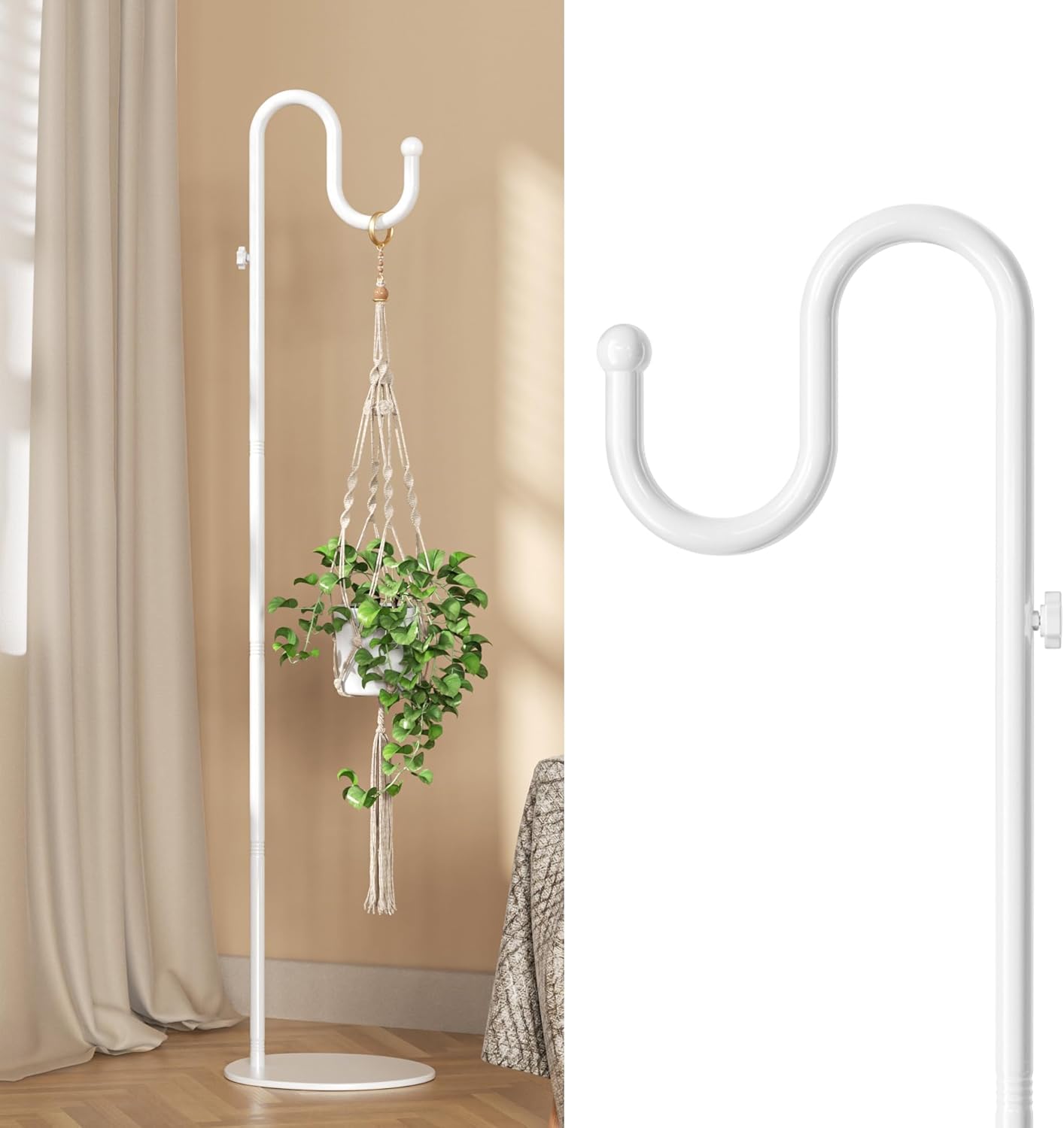 74 Inch Shepherds Hook Stand for Plants and Bird Feeders