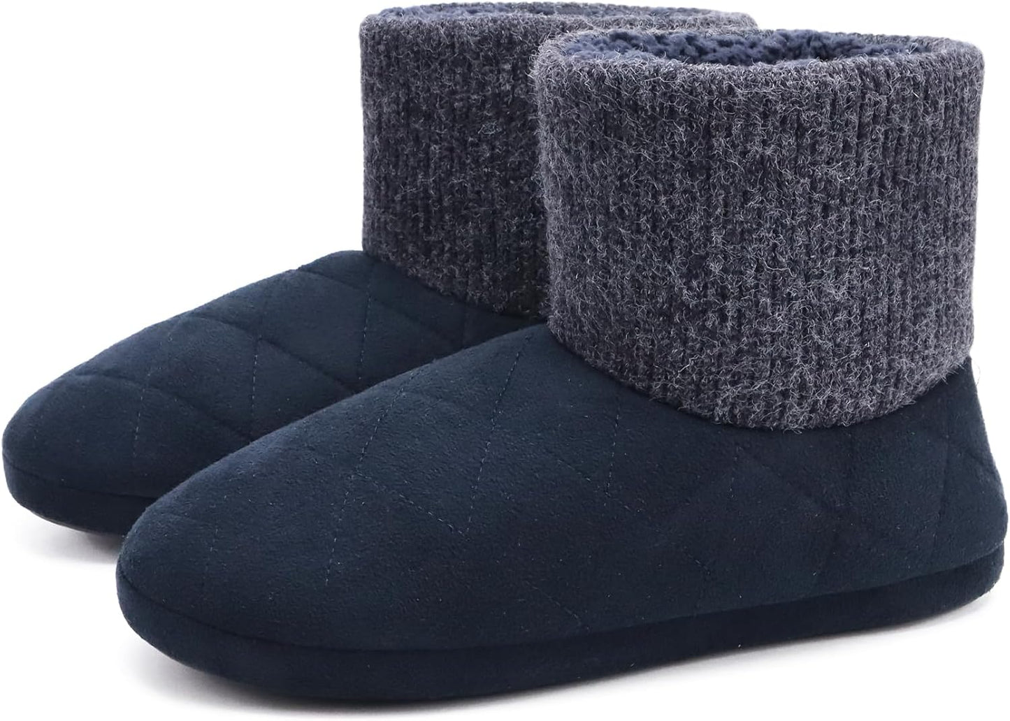 Cozy Memory Foam Slipper Boots for Men with Warm Wool Lining