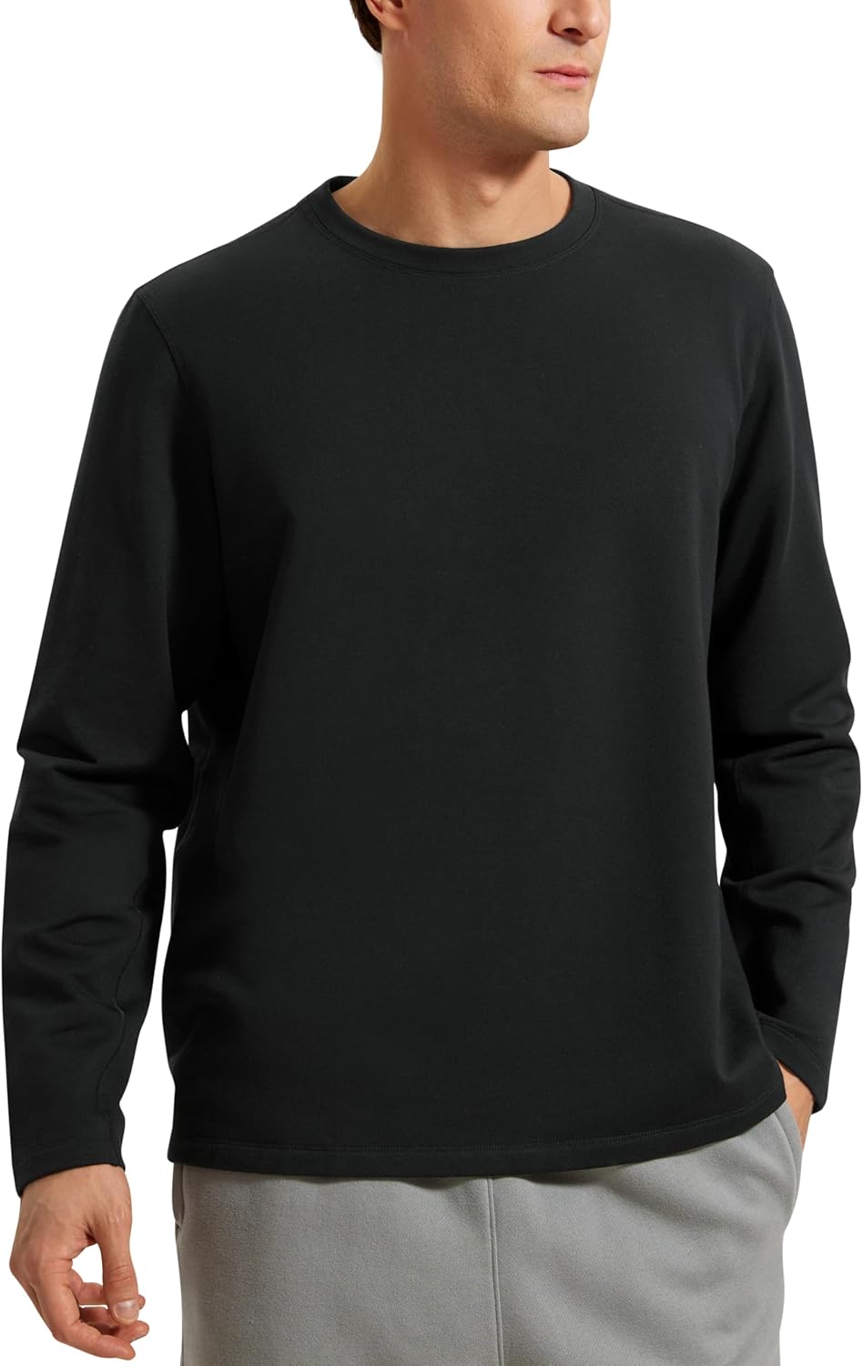 CRZ YOGA Men's Breathable Fleece Sweatshirt