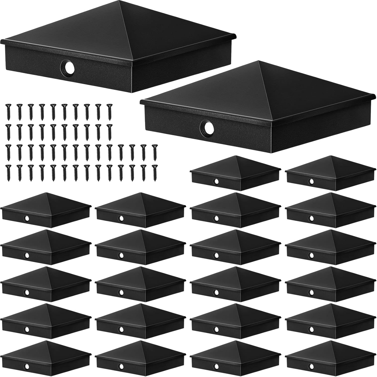 Dunzy 12 Pieces 6x6 Aluminum Pyramid Post Caps for Fence Posts