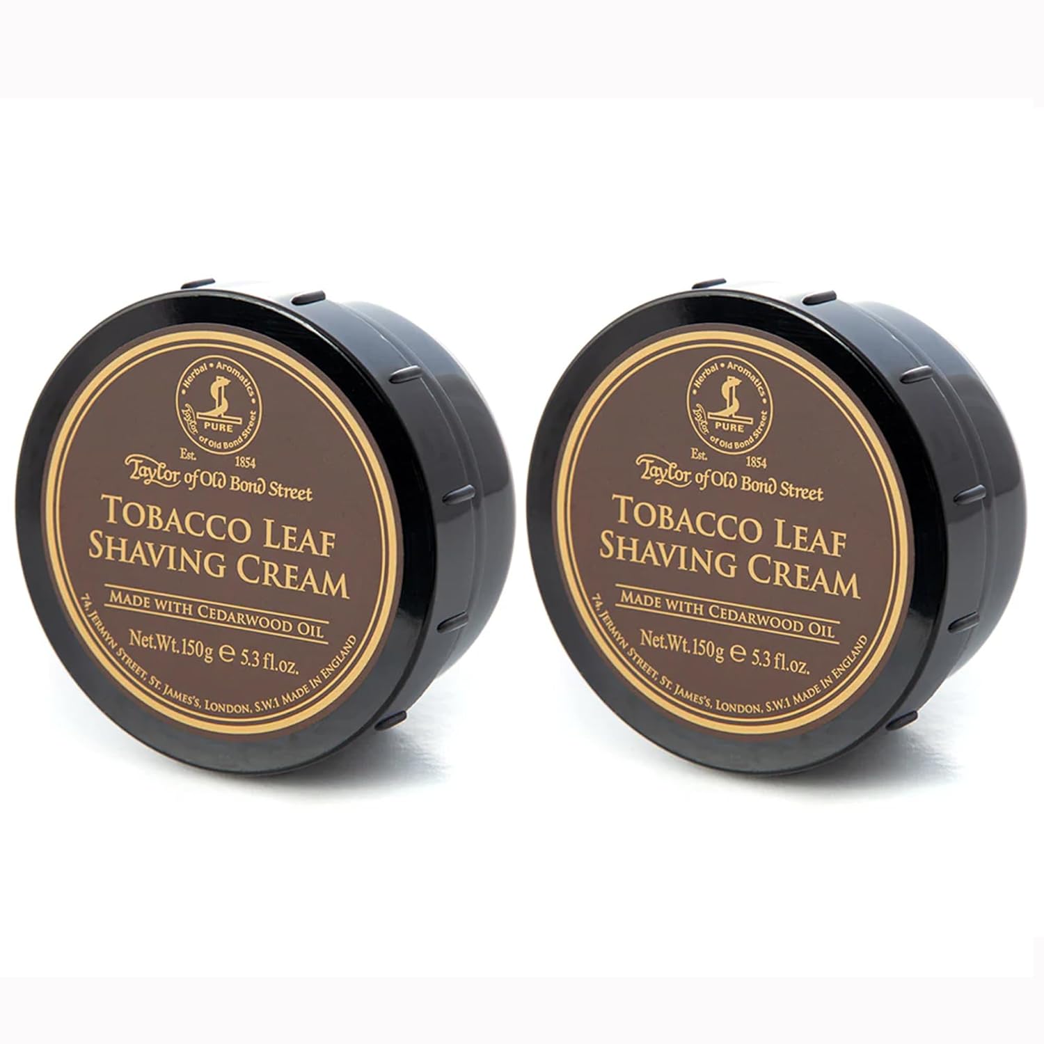 Tobacco Leaf Fragrance Shaving Cream Bowl 150g 2-Pack Luxury Set