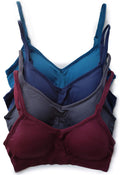 Kalon Womens 4 Pack Demi Padded Bralette Wireless Comfortable Bra Neck