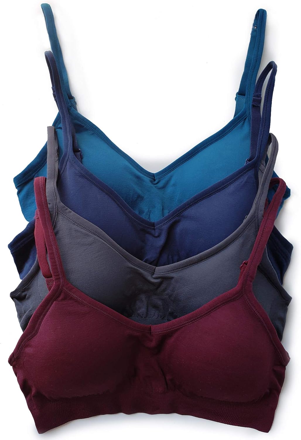 Kalon Womens Demi Padded Bralette 4 Pack for All Day Comfort