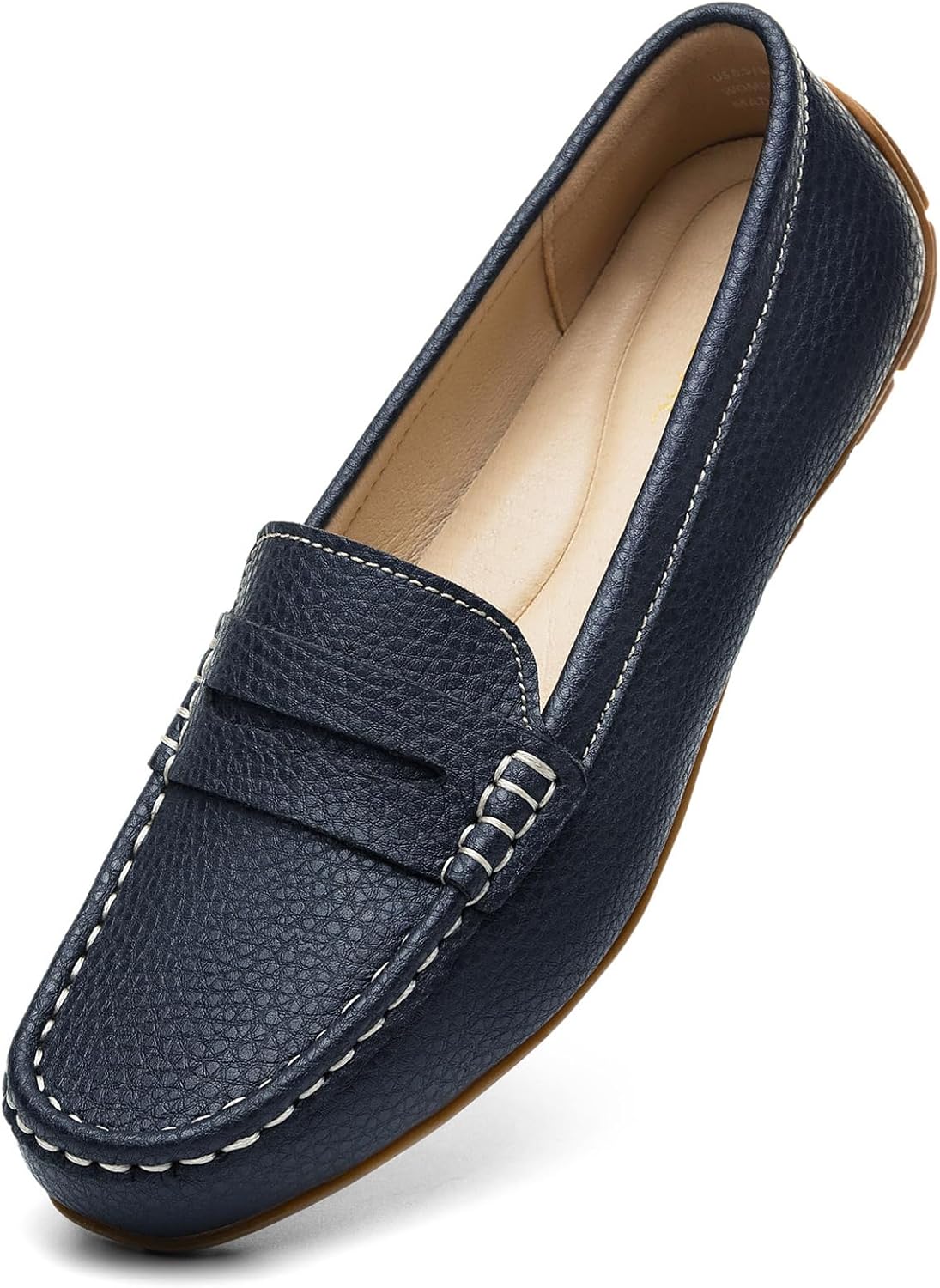 Women's Comfortable Lightweight Leather Penny Loafers for Work