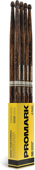 ProMark Rebound 5B FireGrain Drumsticks - Durable Hickory 4 Pairs