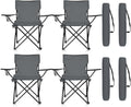 4 Pack Foldable Folding Camp Chairs - Lightweight Portable Outdoor