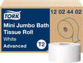 Tork Mini Jumbo Toilet Paper Roll White T2 - High-Capacity 2-Ply